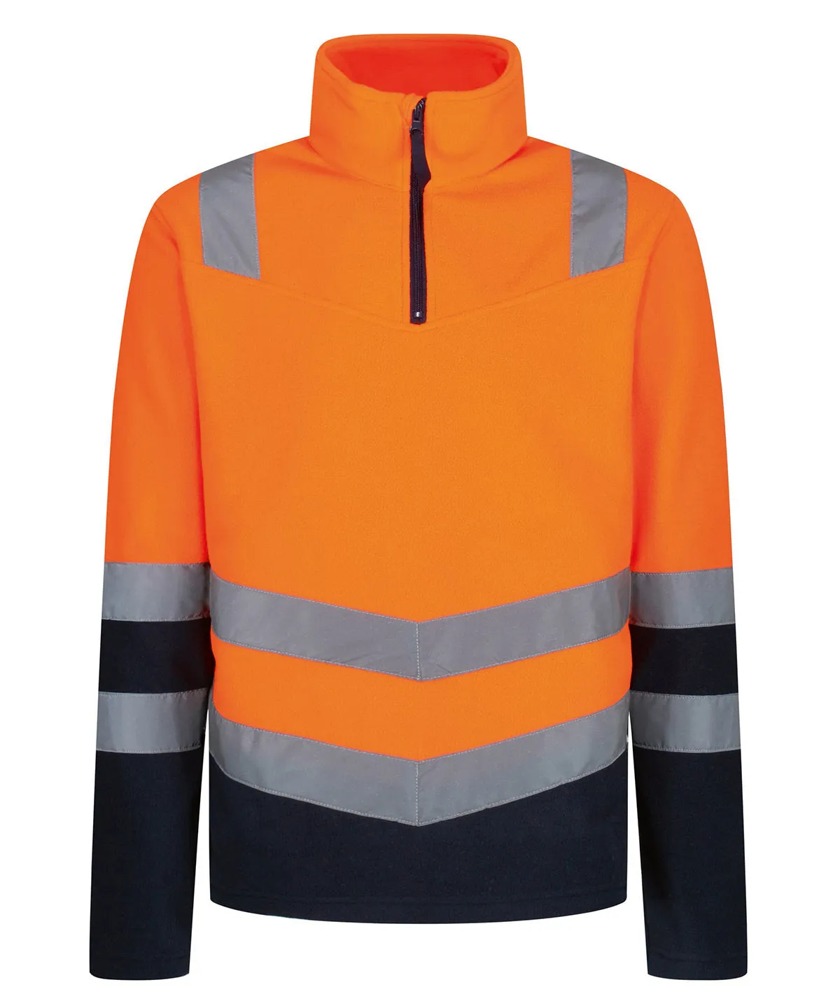 Orange - Pro hi-vis half zip fleece top