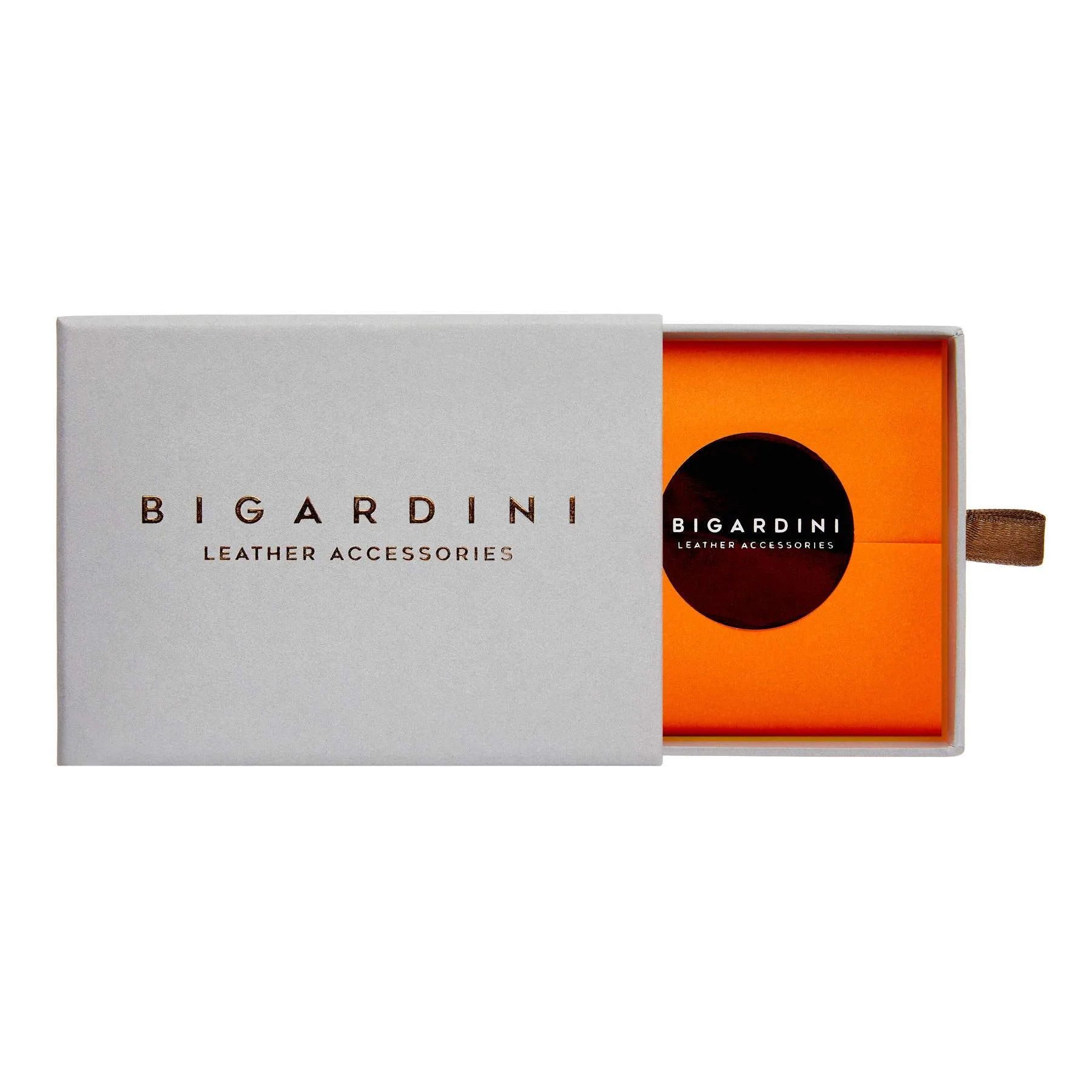 Orange Unisex Saffiano Leather Slim Card Wallet