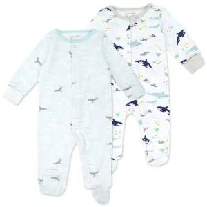 Organic Cotton 2-Pack Sleep & Play in Sweet Sea Life Print