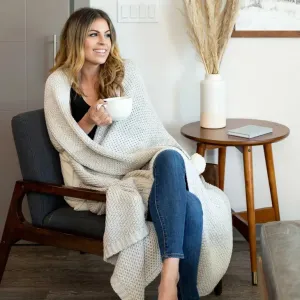 Organic Cotton Bodhi Knit Throw-Mist