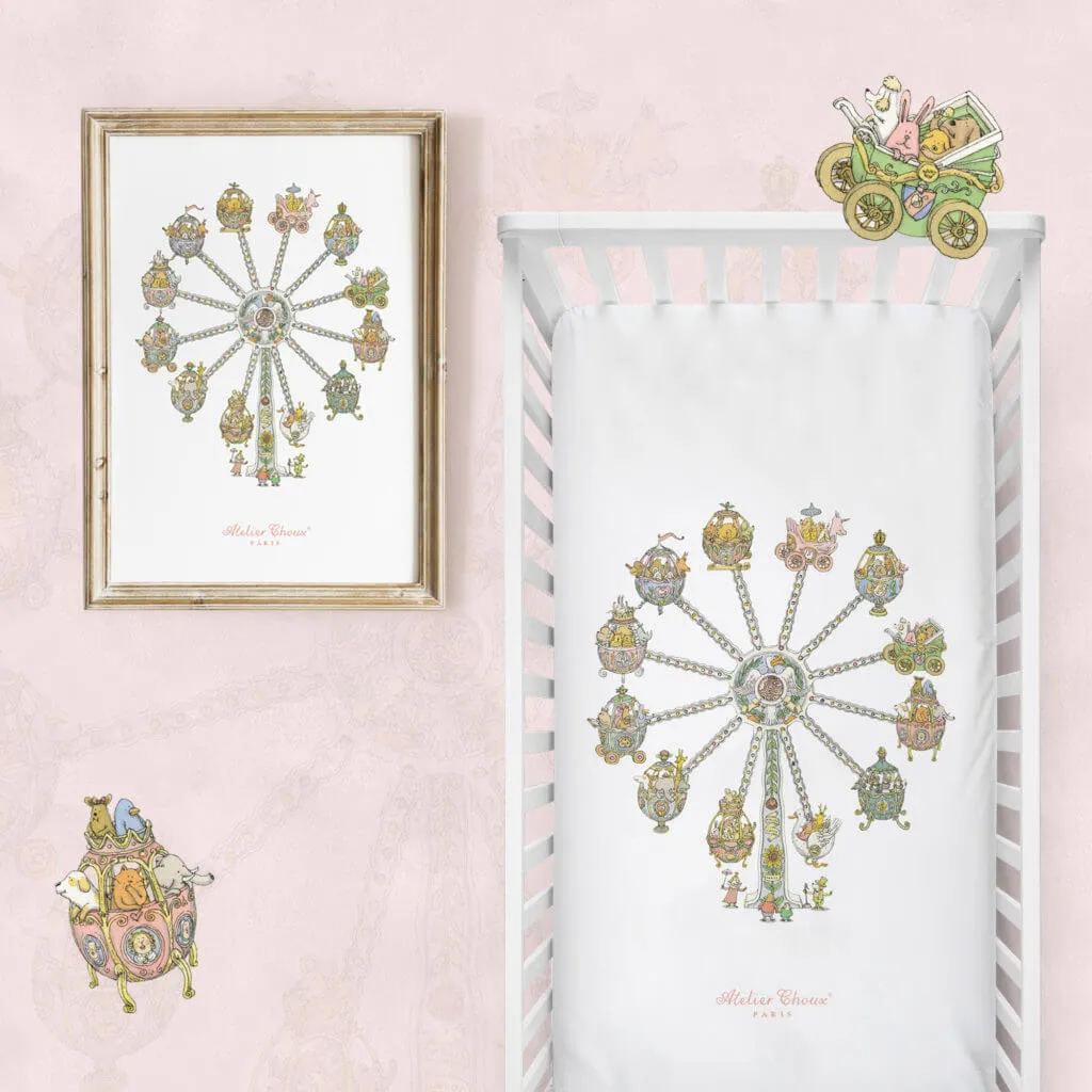 Organic Crib Fitted Sheet Ferris Wheel