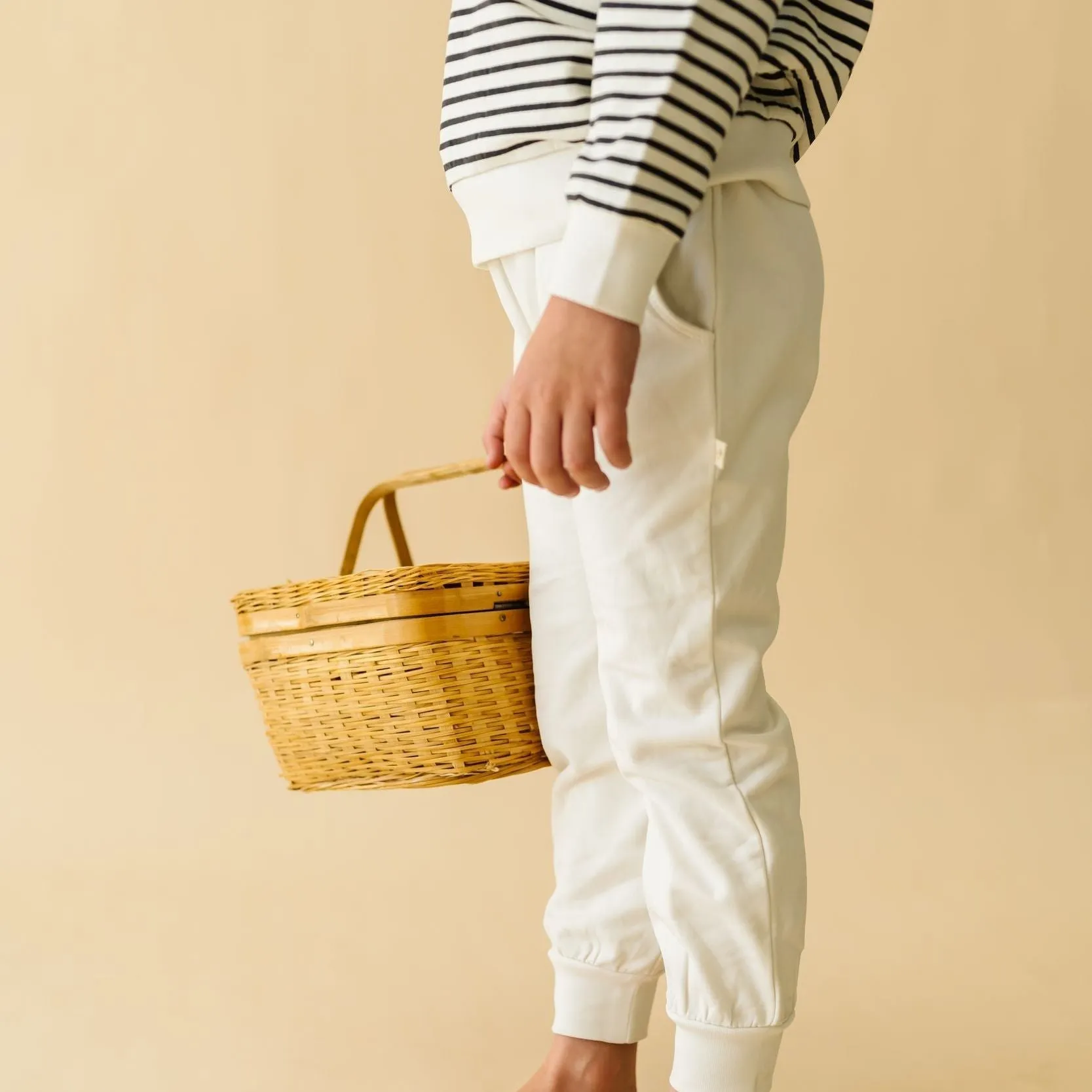 Organic Fleece Jogger Pants - Natural