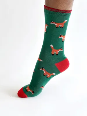Oriel Fox Bamboo Socks - Dark Green