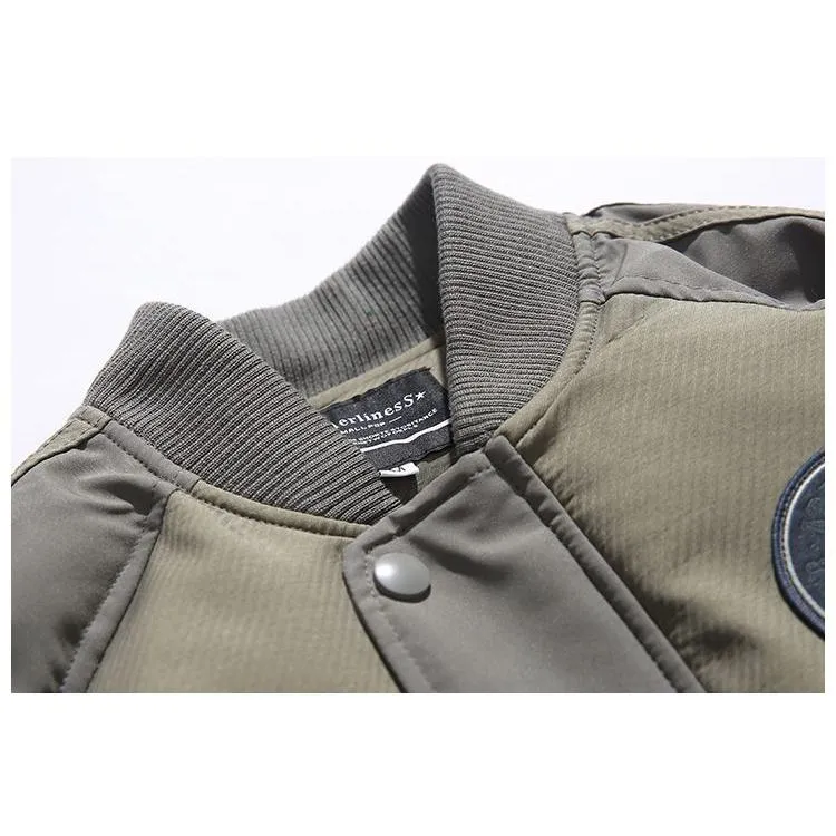 Outdoor Loose Fit Thickened Bomber Puffer Jacket