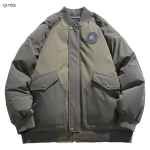 Outdoor Loose Fit Thickened Bomber Puffer Jacket