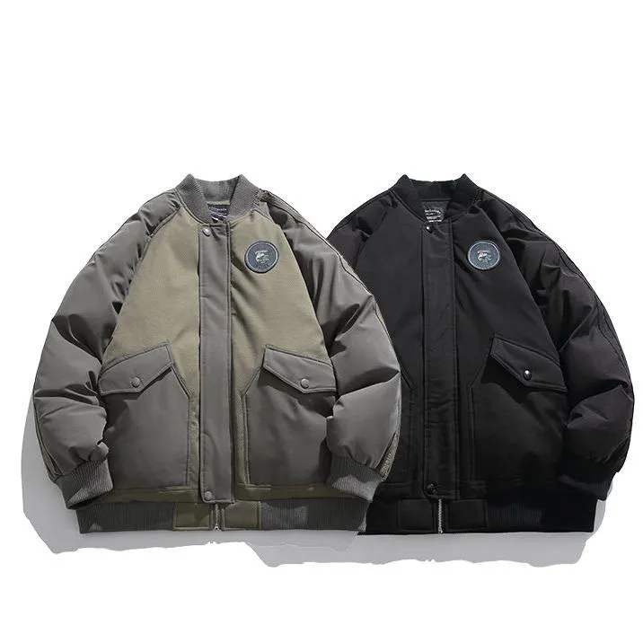 Outdoor Loose Fit Thickened Bomber Puffer Jacket