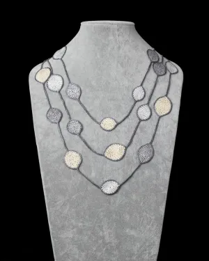 Oval Leaf Necklace - Winter Neutral