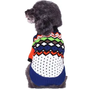Over the Rainbow Multicolor Shawl collar Dog Sweater