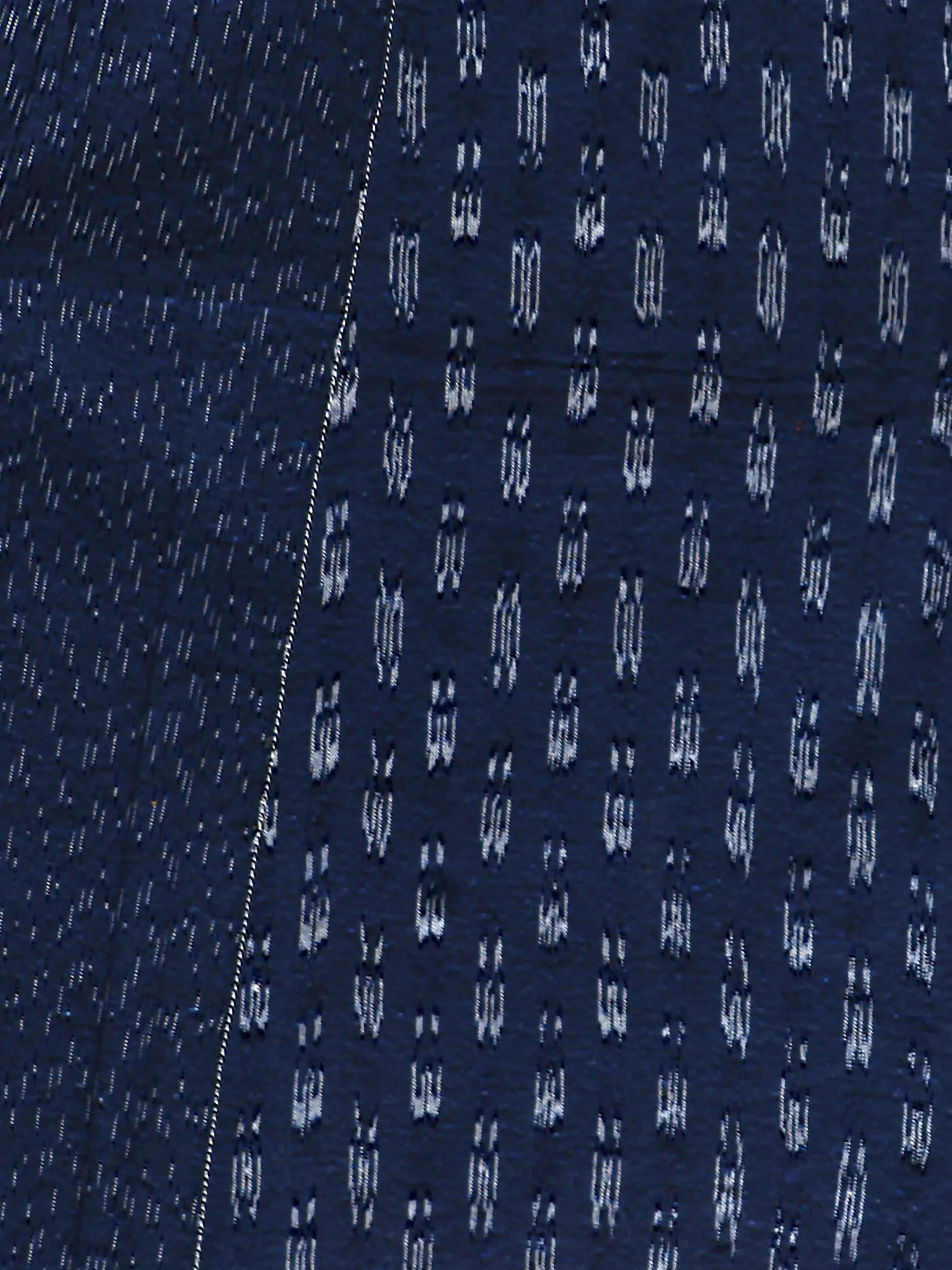 Oxford Blue Ivory Handwoven Ikat Knife Pleated Sleeveless Dress With Front Pockets-  D82F795
