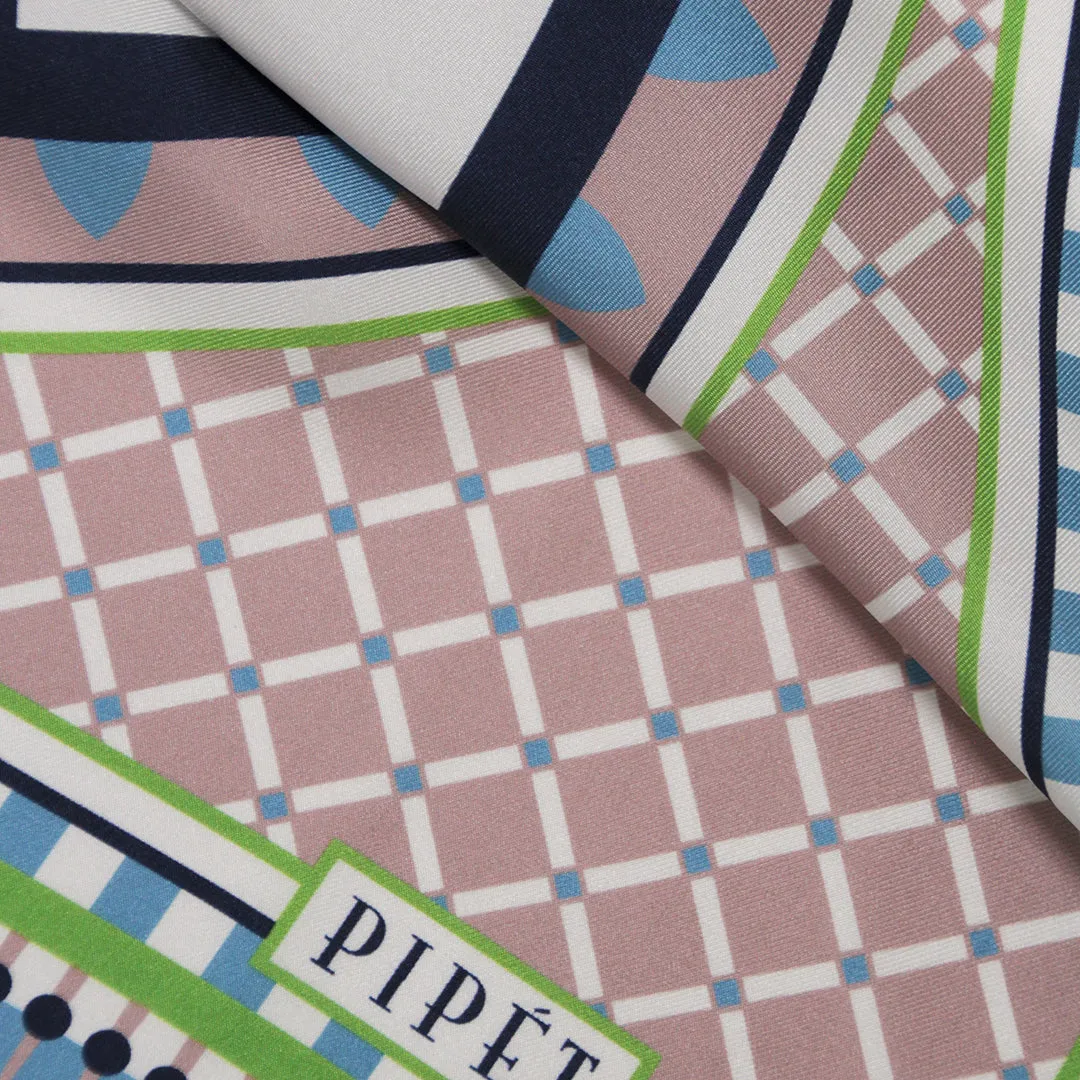 OXO 90cm Square Scarf - Navy / Lime