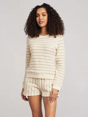 Pacifica Terry Crew in Peach Cream Stripe
