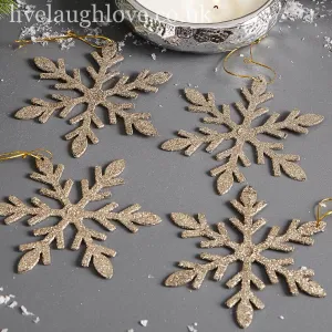 Pack Of 4 Glitter Snowflakes