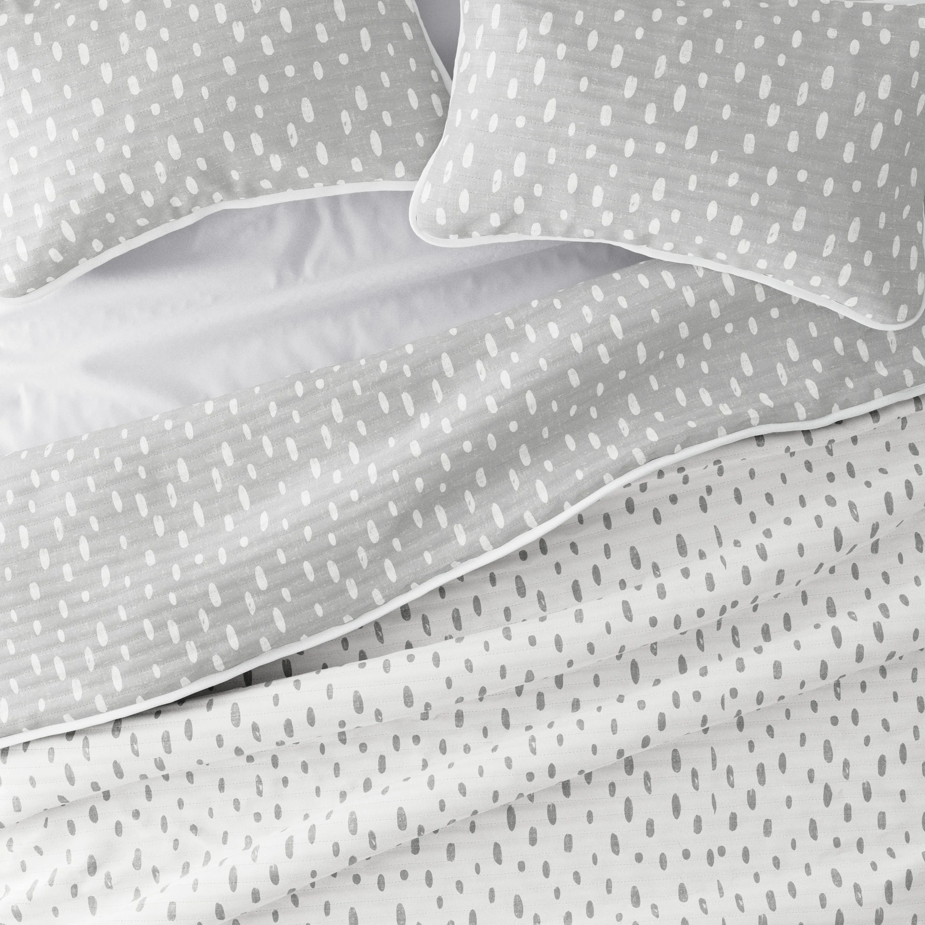 Painted Dots Reversible Quilted Coverlet Set