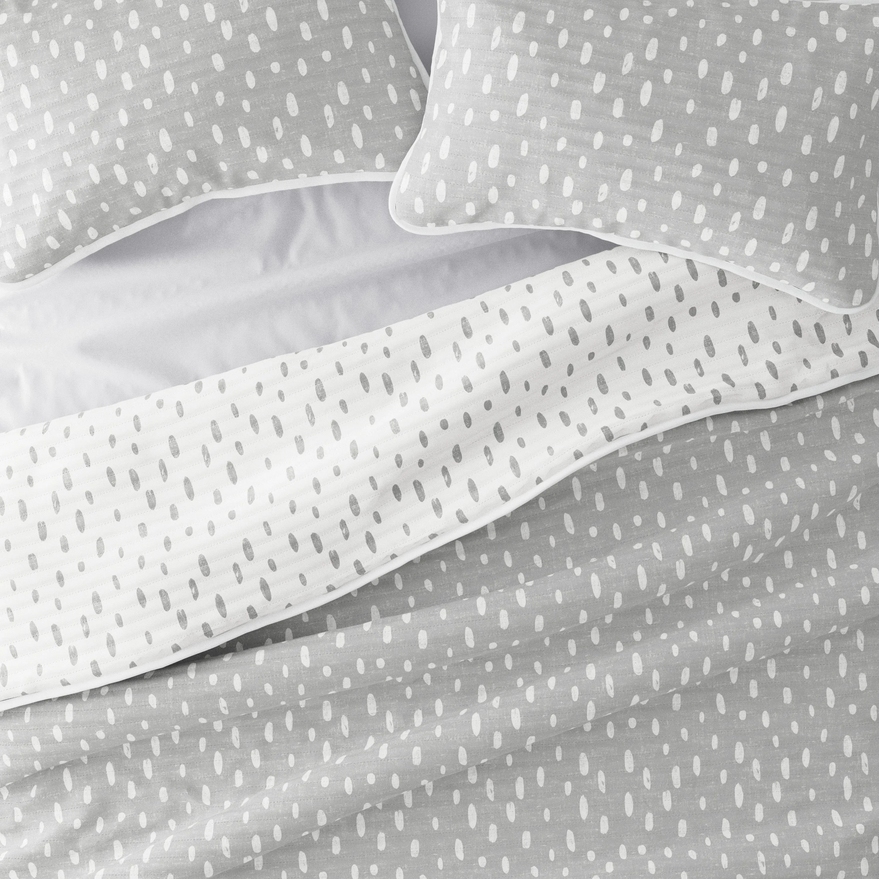 Painted Dots Reversible Quilted Coverlet Set
