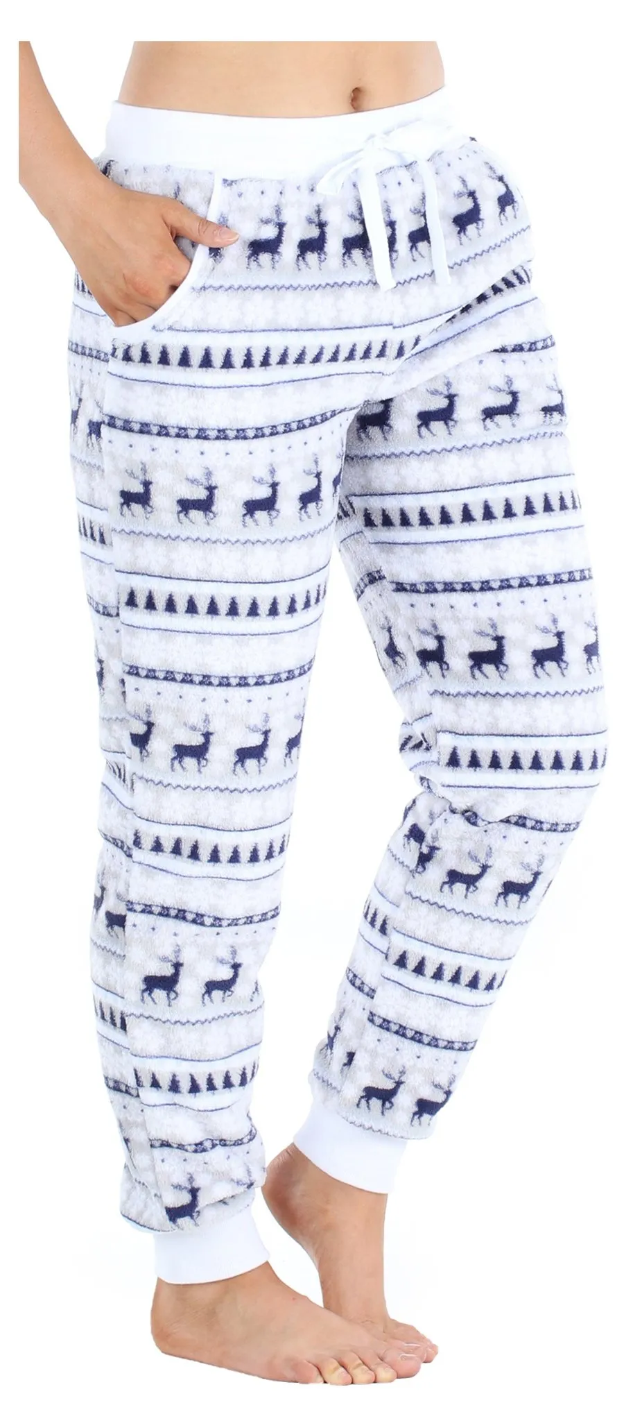 PajamaMania Women's Plush Fleece Lounge Pajama Pants with Pockets
