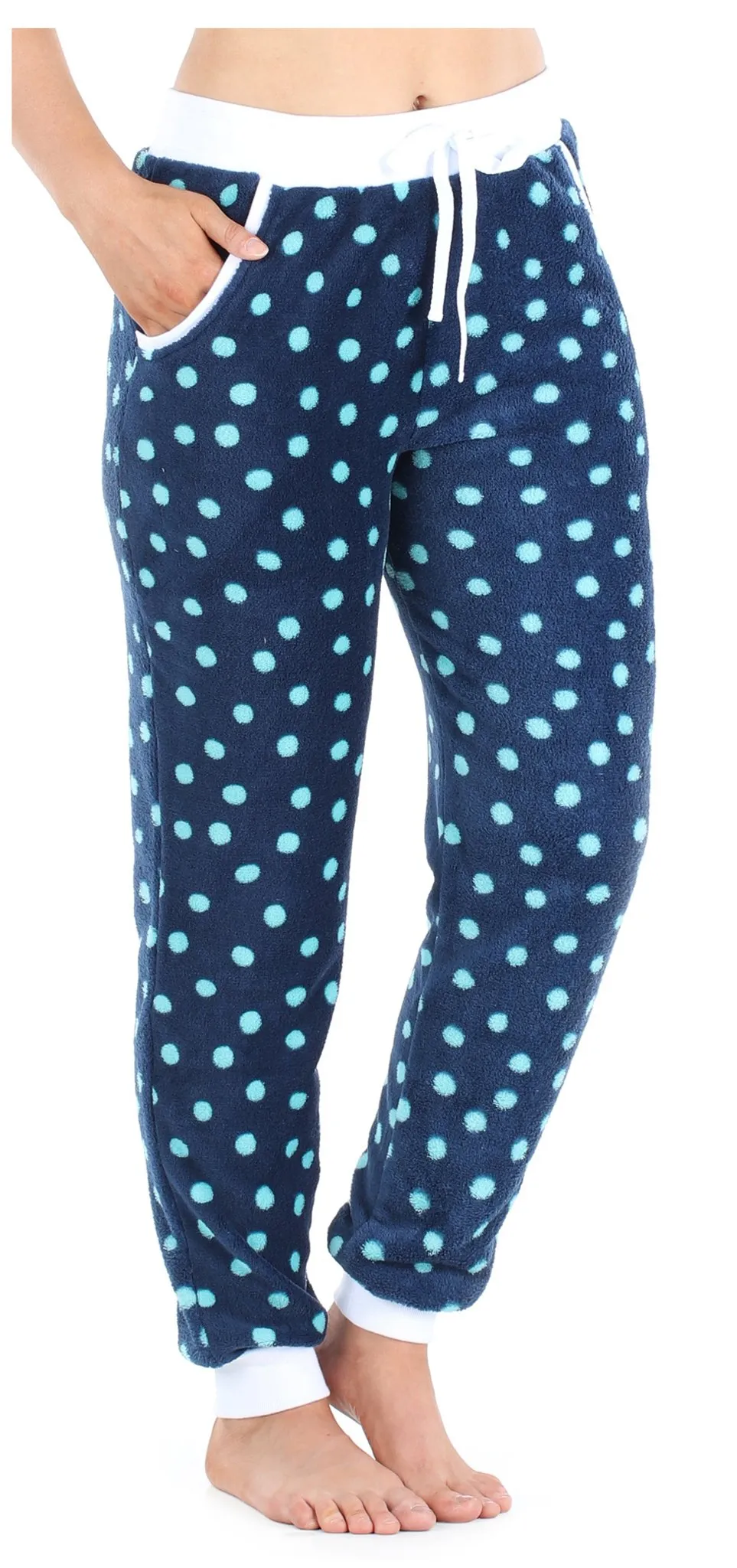 PajamaMania Women's Plush Fleece Lounge Pajama Pants with Pockets