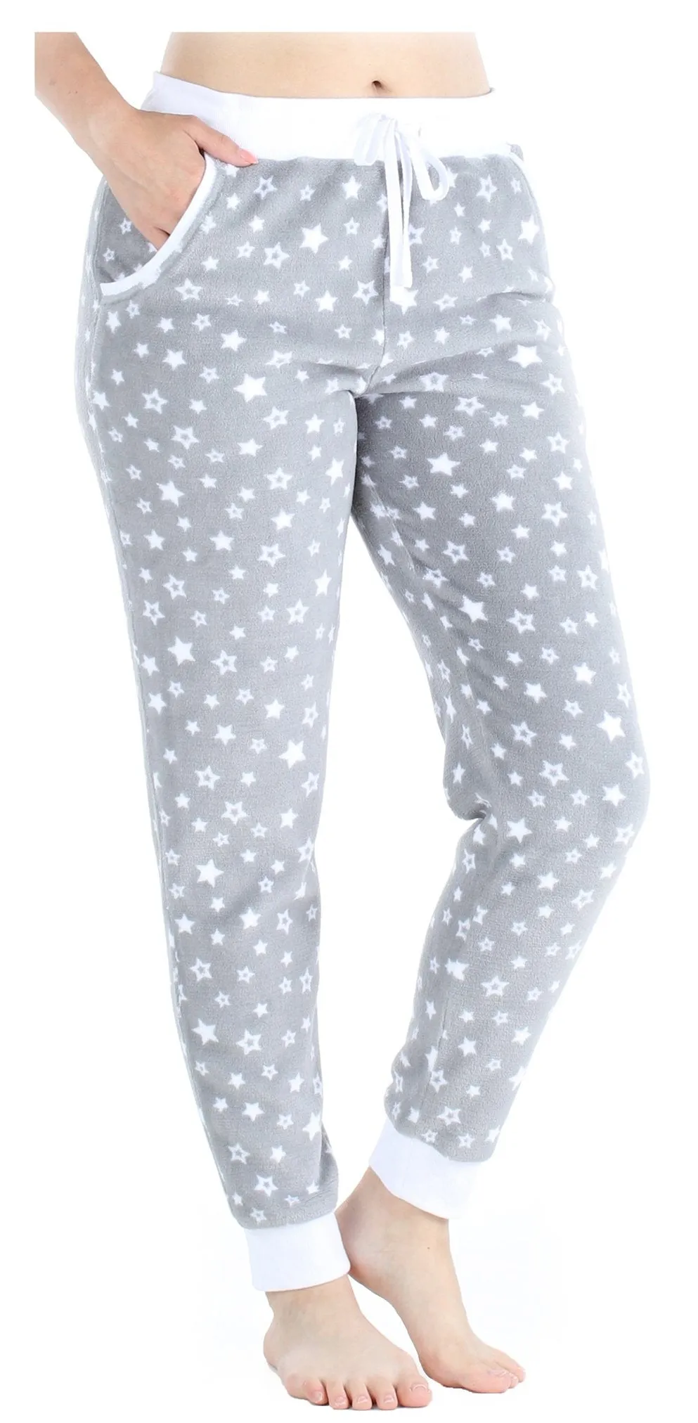 PajamaMania Women's Plush Fleece Lounge Pajama Pants with Pockets