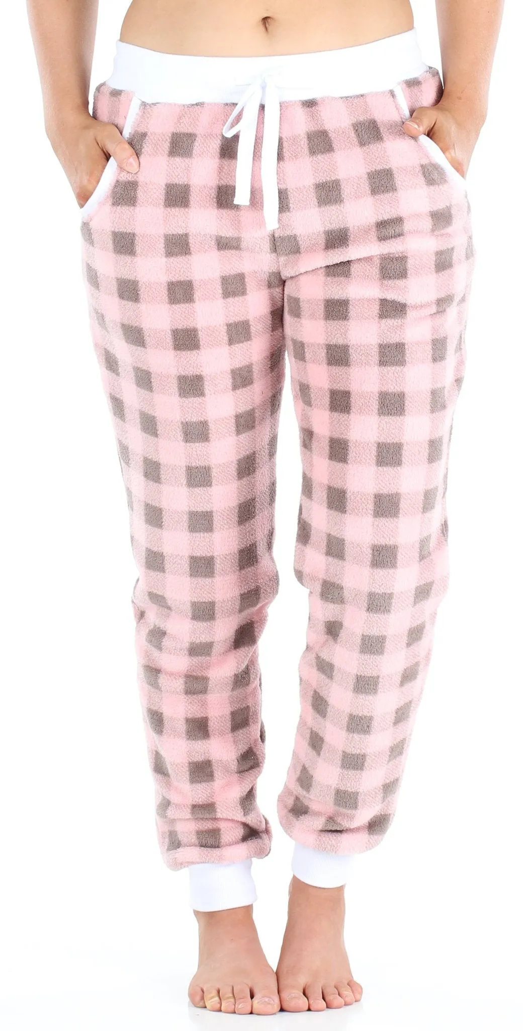 PajamaMania Women's Plush Fleece Lounge Pajama Pants with Pockets