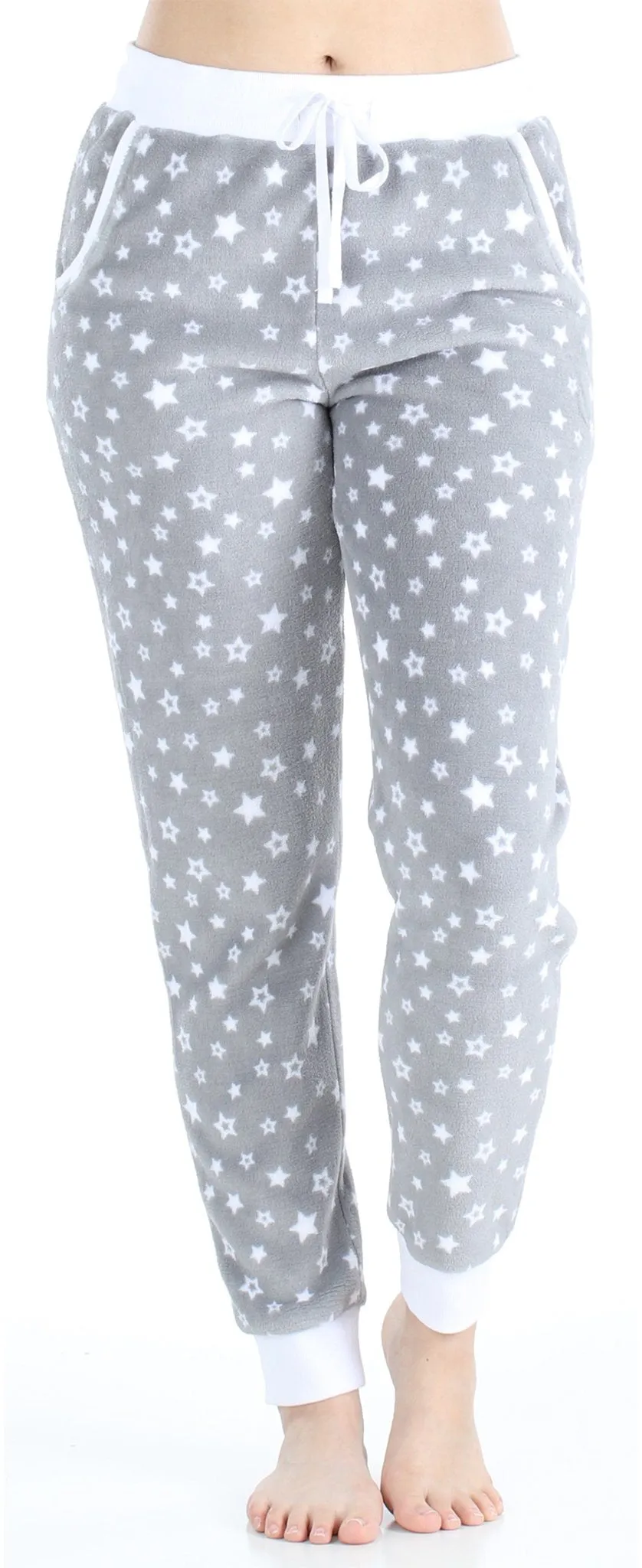 PajamaMania Women's Plush Fleece Lounge Pajama Pants with Pockets