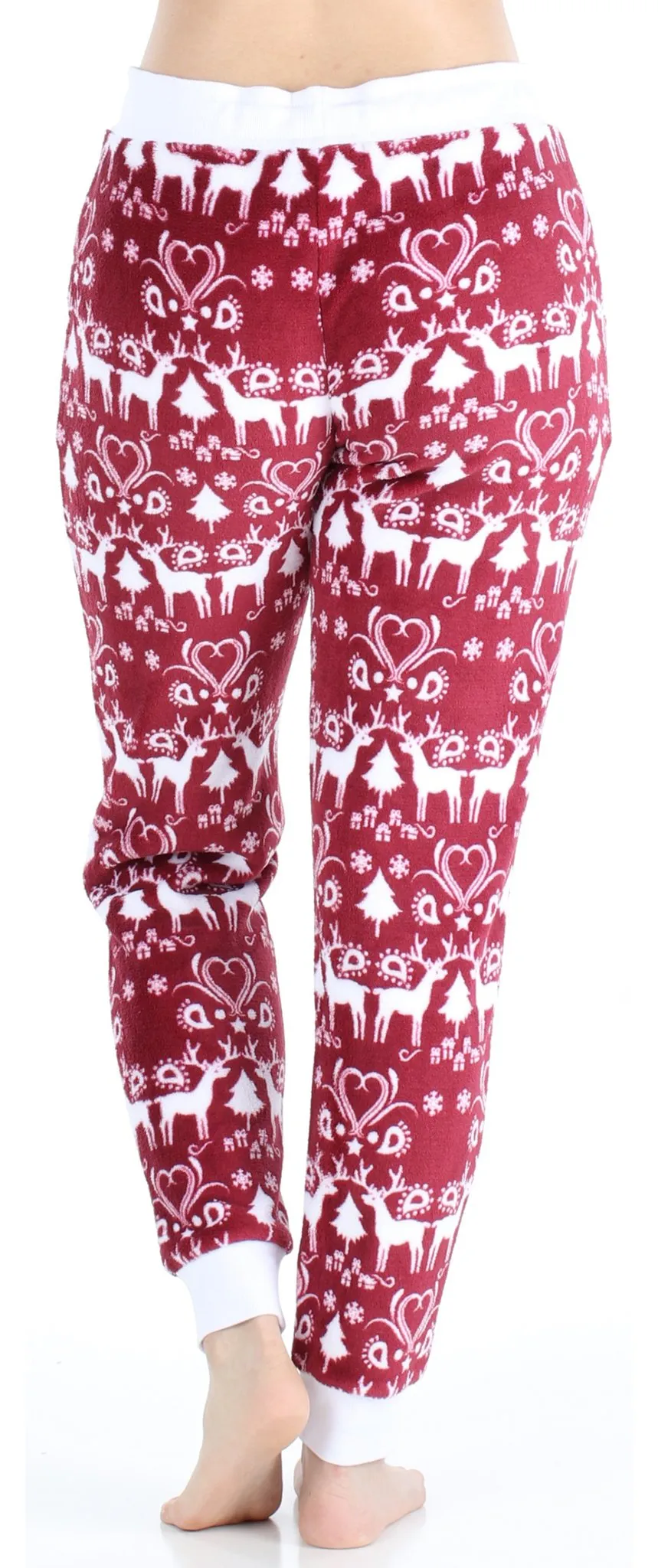 PajamaMania Women's Plush Fleece Lounge Pajama Pants with Pockets