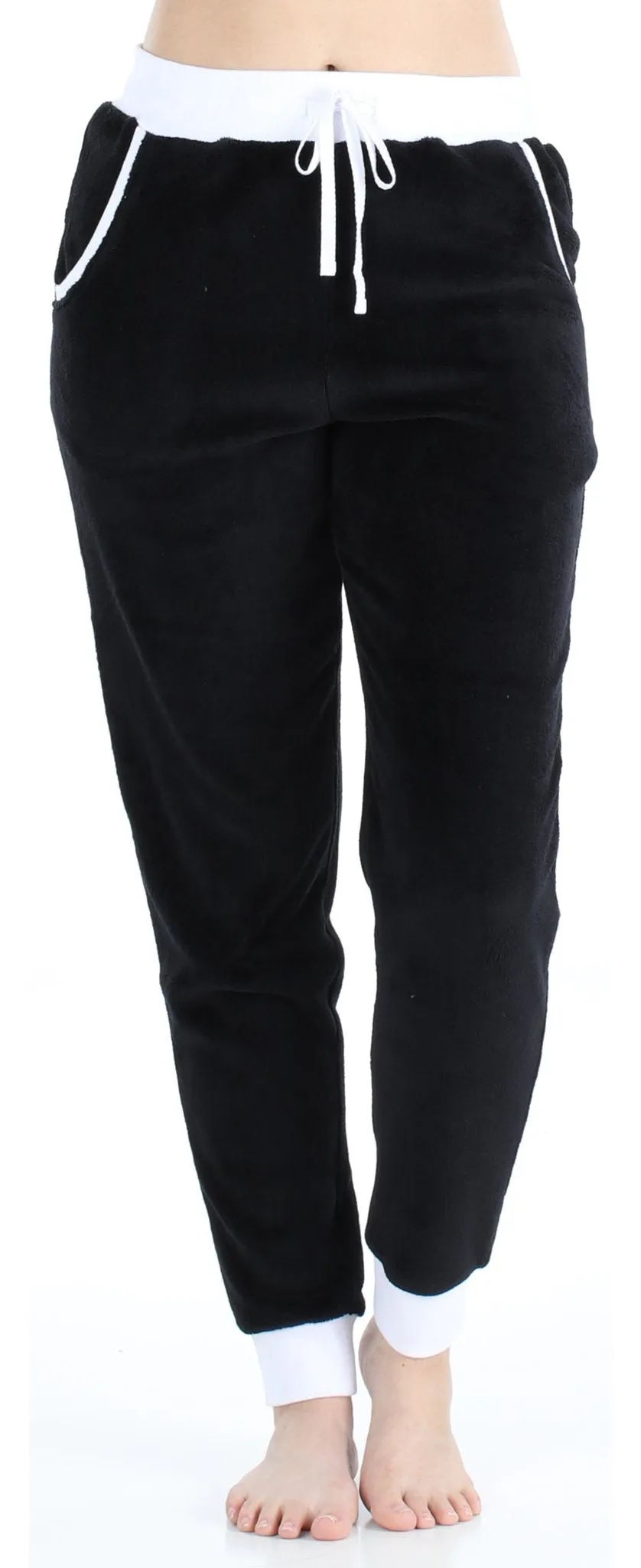 PajamaMania Women's Plush Fleece Lounge Pajama Pants with Pockets