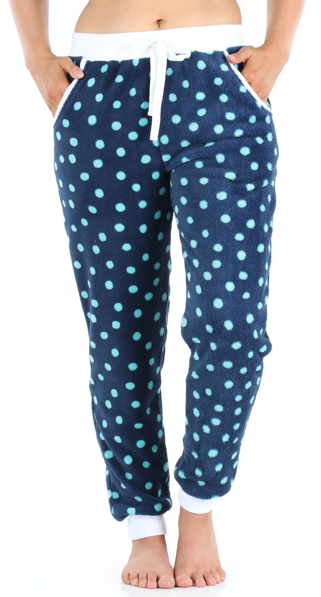 PajamaMania Women's Plush Fleece Lounge Pajama Pants with Pockets