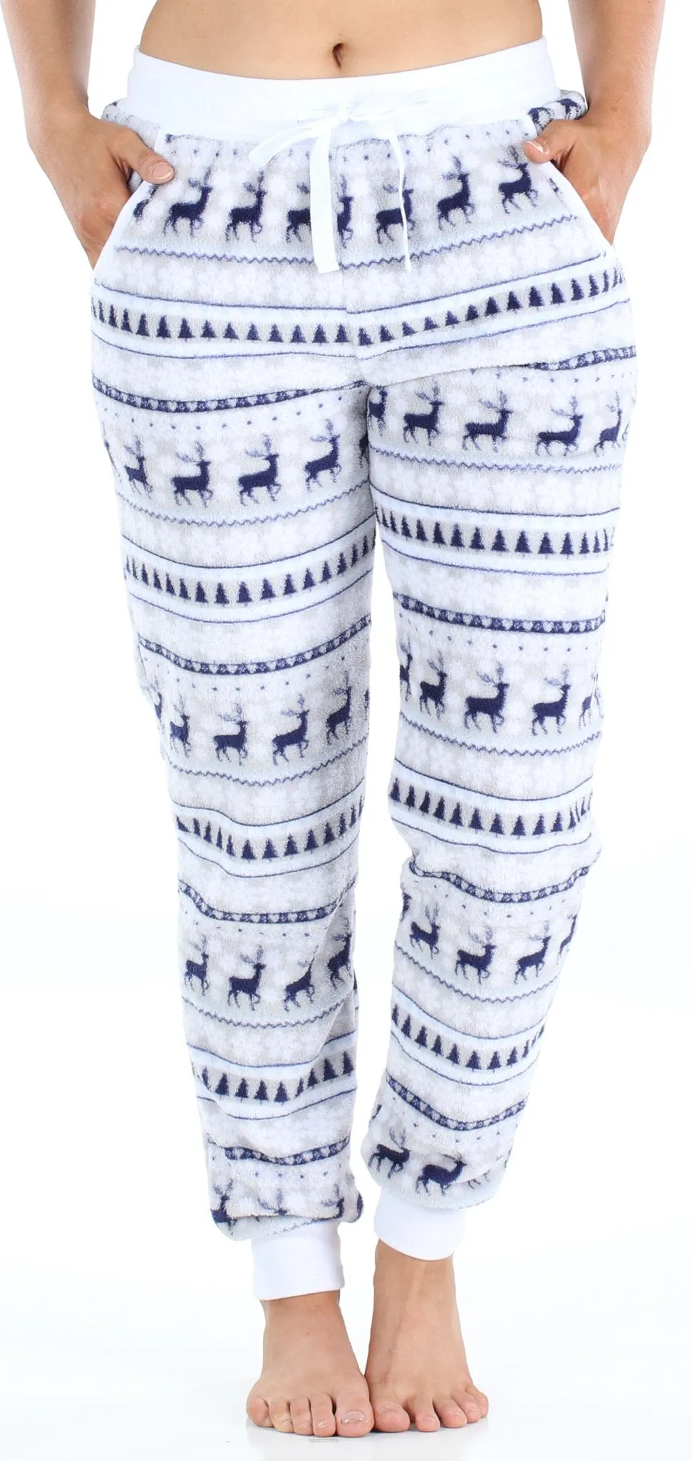 PajamaMania Women's Plush Fleece Lounge Pajama Pants with Pockets