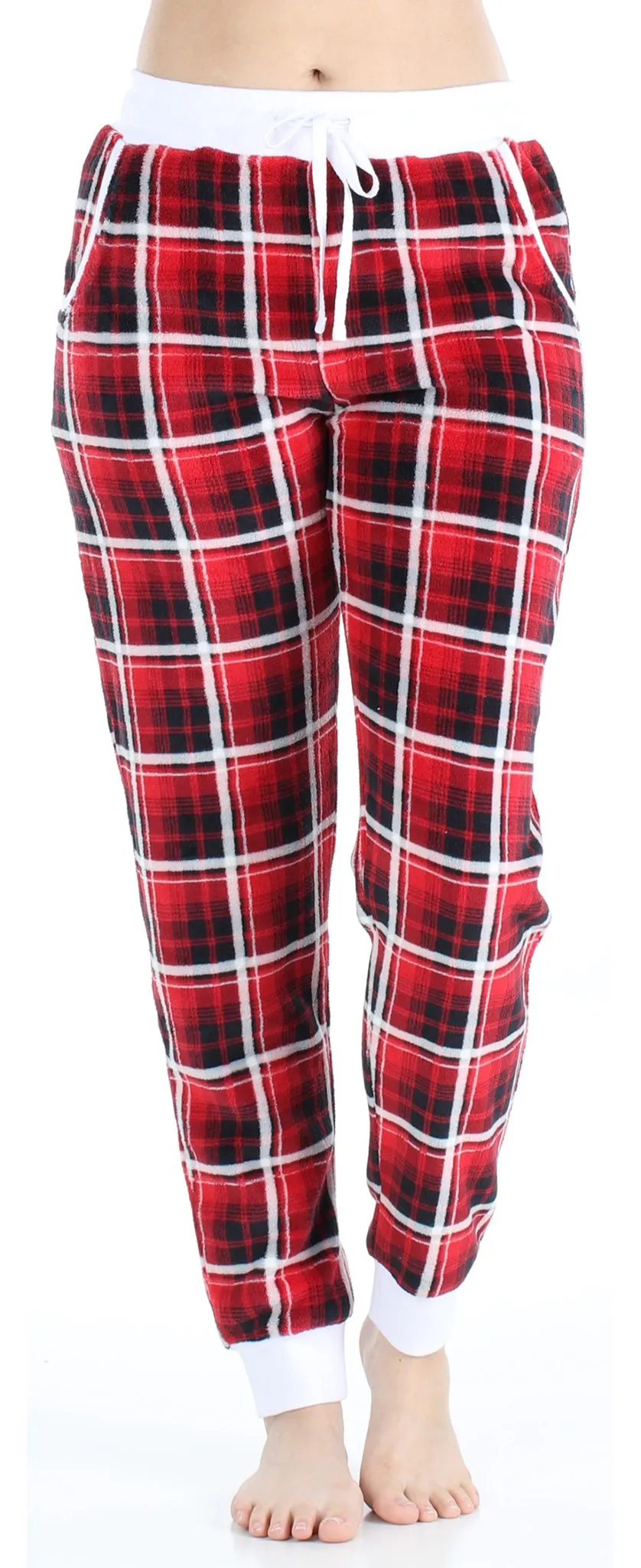 PajamaMania Women's Plush Fleece Lounge Pajama Pants with Pockets