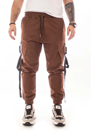 Pantalone Marrone Pantatuta Cargo Con Bretelle Tasca America E Tasconi  Art. Pt53
