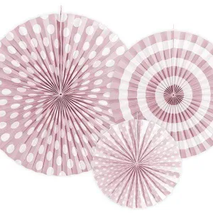 Paper Fan Rosette Pack - Dusty Pink