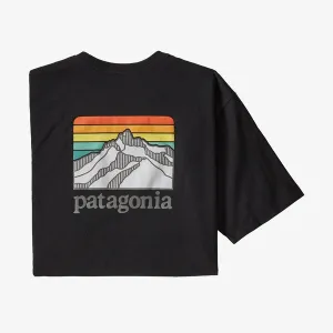 Patagonia Line Logo Ridge Pocket T-Shirt - Black