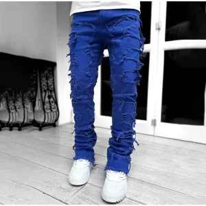 Patch Jeans For Men Patchwork Long Pants*