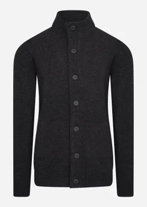 Patch zip thru - charcoal