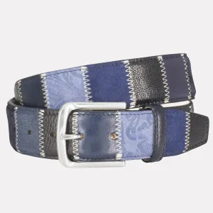 Patchwork Belt By Lindenmann / Navy