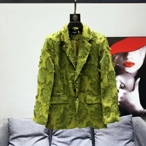 Patchwork Single-Breasted Polyester Blazer