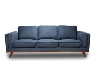 Patrice Linen-Look Sofa - Blue
