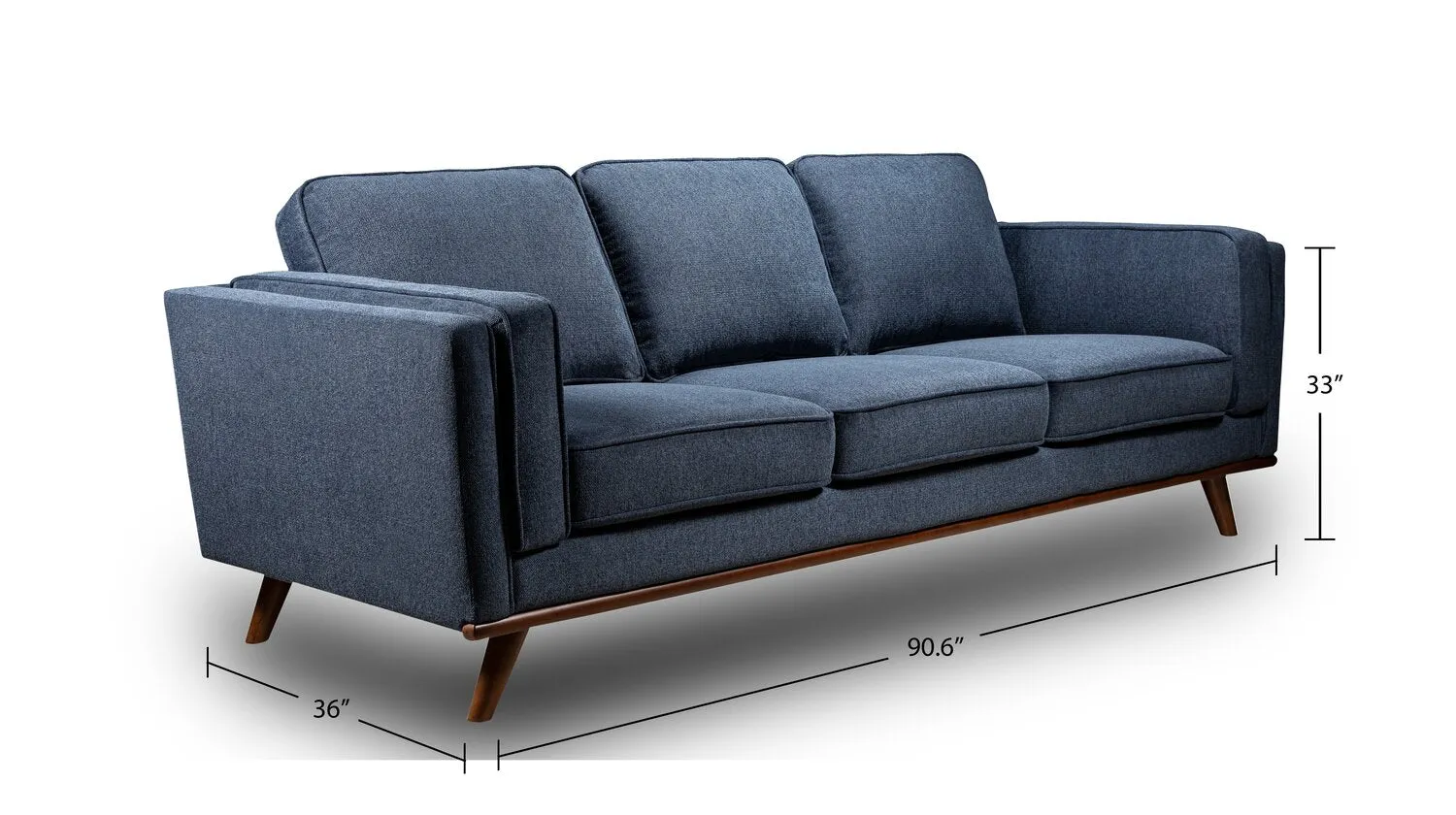Patrice Linen-Look Sofa - Blue