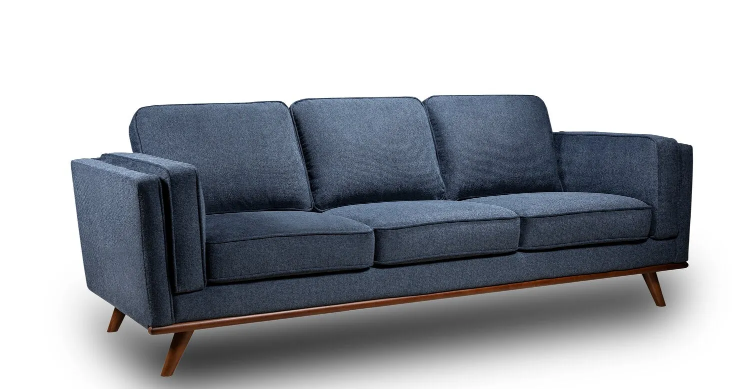 Patrice Linen-Look Sofa - Blue