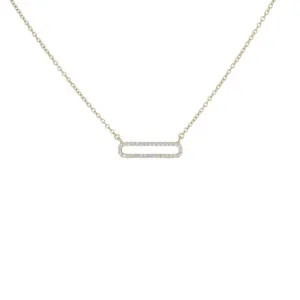 PAVE OPEN BAR DAINTY NECKLACE