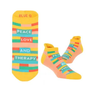 Peace Love And Therapy Athletic Sneaker Socks - Unisex