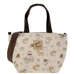 Peach Corgi Puppy Mini Travel Tote
