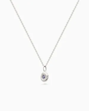 Pebble Stone Drop Pendant | Silver