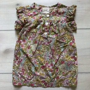 Peek Floral Cotton Ruffle Sleeve Dress