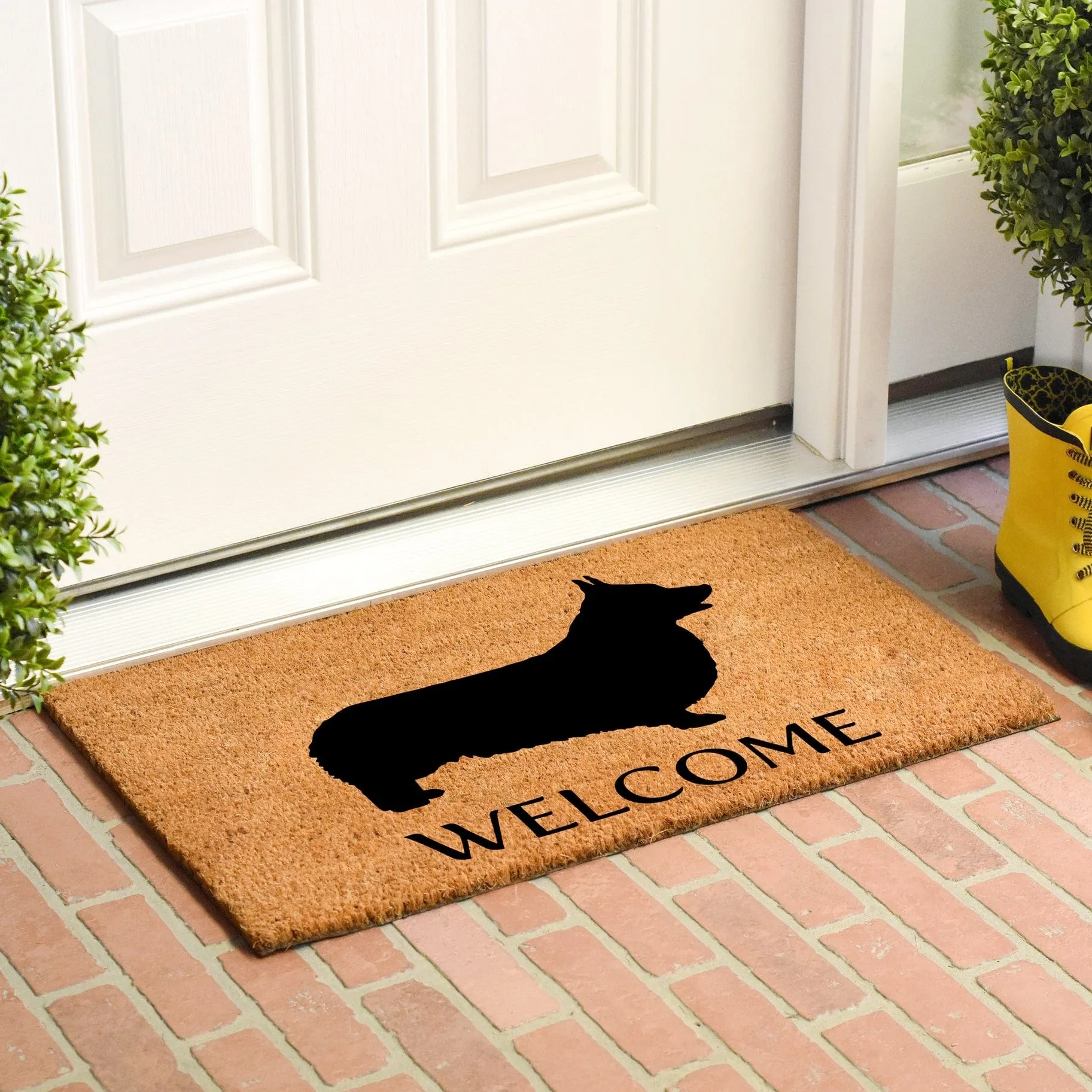 Pembroke Welsh Corgi Coir Welcome Mat Made in the USA