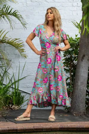 Peonie Short Sleeve Wrap Dress