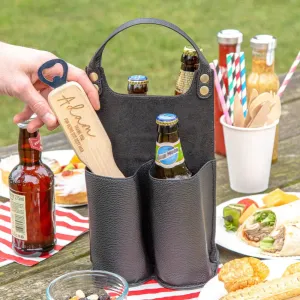 Personalised Bottle Carrier With Bottle Opener