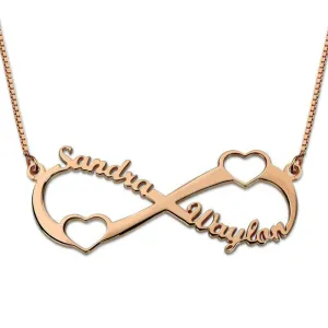 Personalize Your Names Infinity Heart Necklace