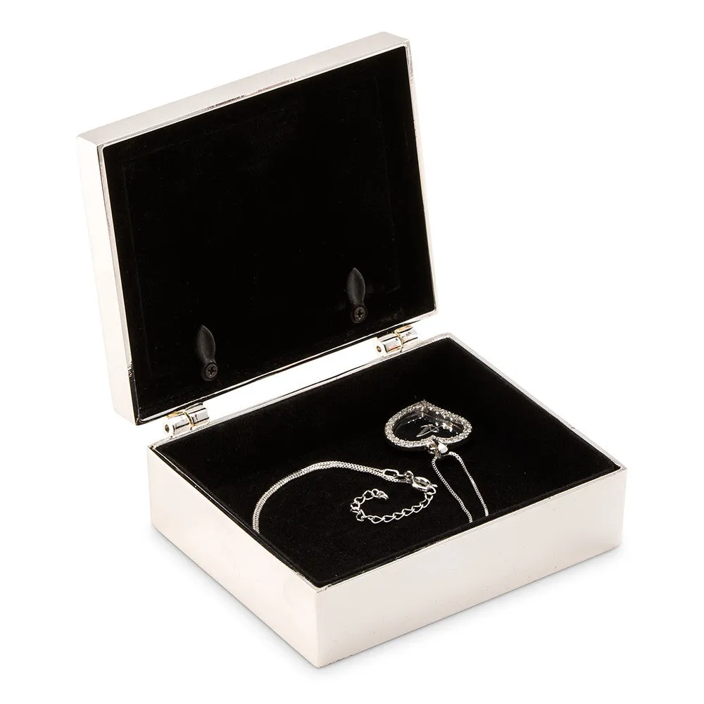 Personalized Black and White Striped Print Jewelry Box