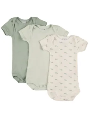 Petit Bateau   Set of 3 printed cotton bodysuits 