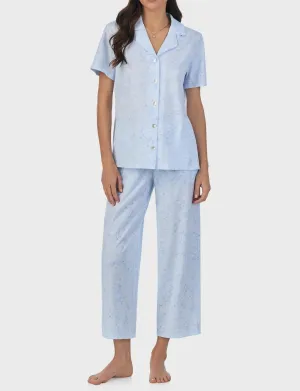 Petite Summer Magnolia Cotton Capri Pajama Set